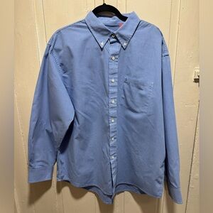 Izod Men’s Blue Collared Shirt XL Long Sleeve Business Casual Button-Down